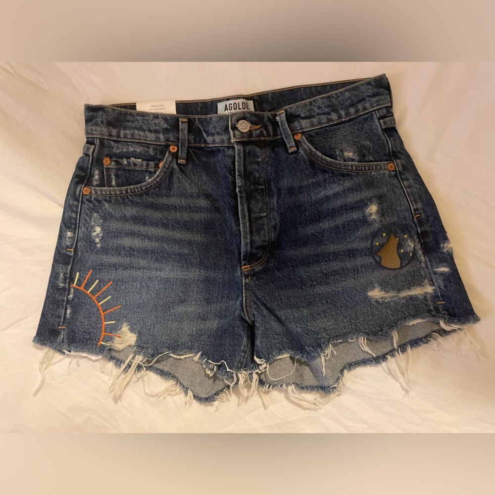 AGOLDE Jaden Cutt-Off Shorts in Love Street